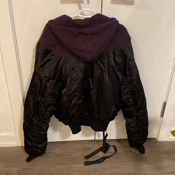 UNRAVEL NYLON HYBRID ZIP HOODY BOMBER - Picture 14 of 15